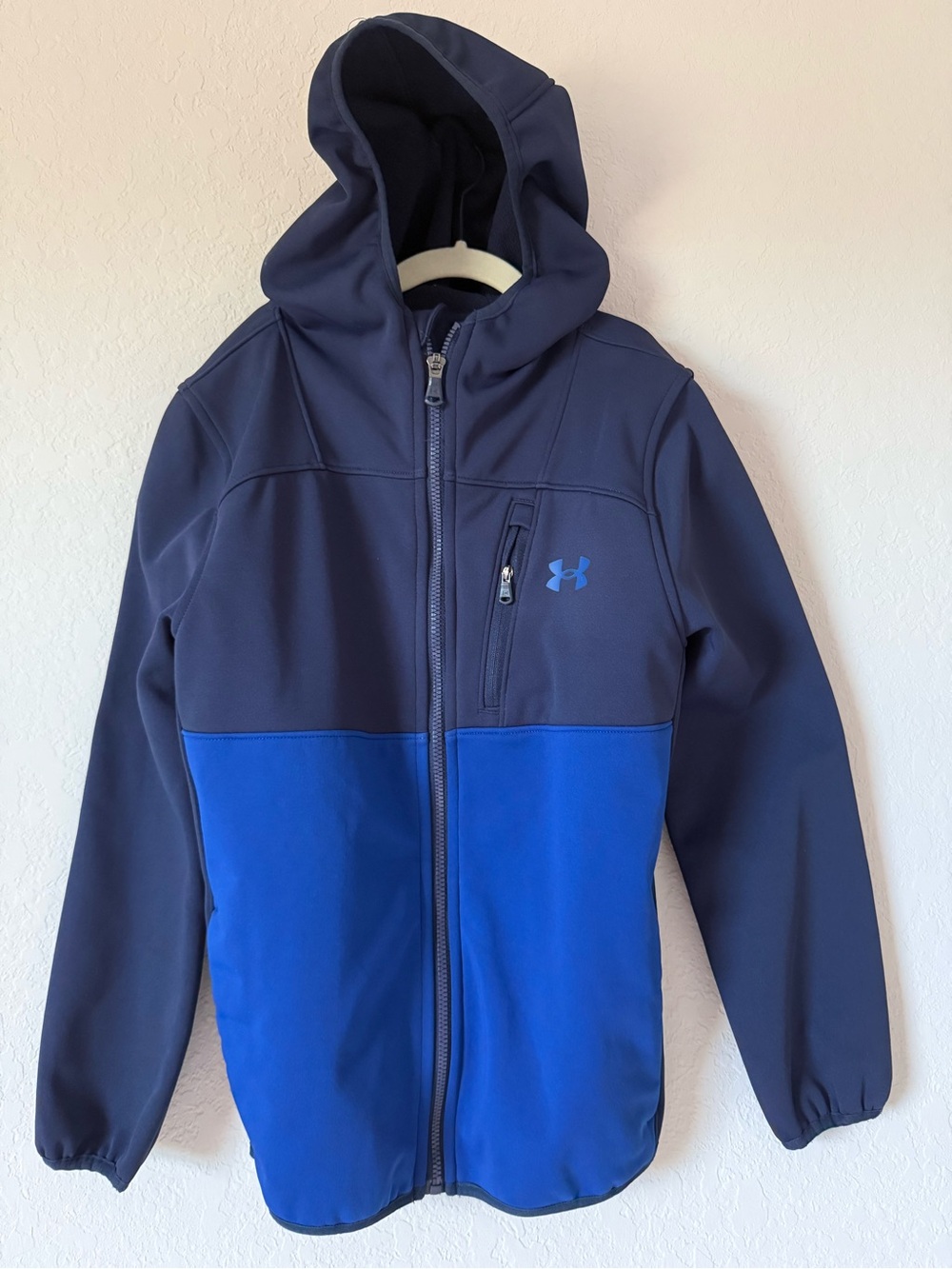 Under Armour Boys Navy and Royal Blue Two-Tone Hooded Jacket